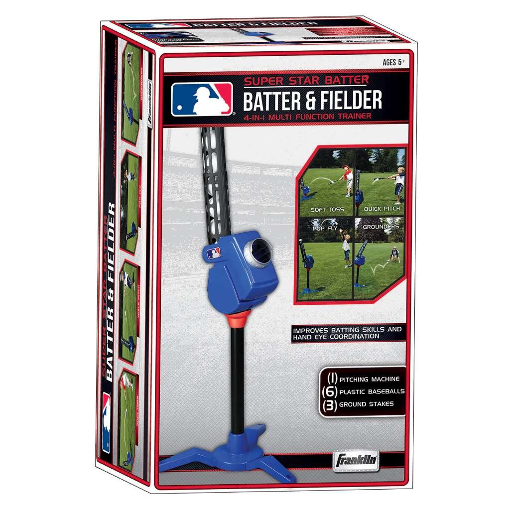Franklin Sports Baseball Pitching Machine - Adjustable Baseball Hitting & Fielding Practice Machine For Kids - With 6 Baseballs