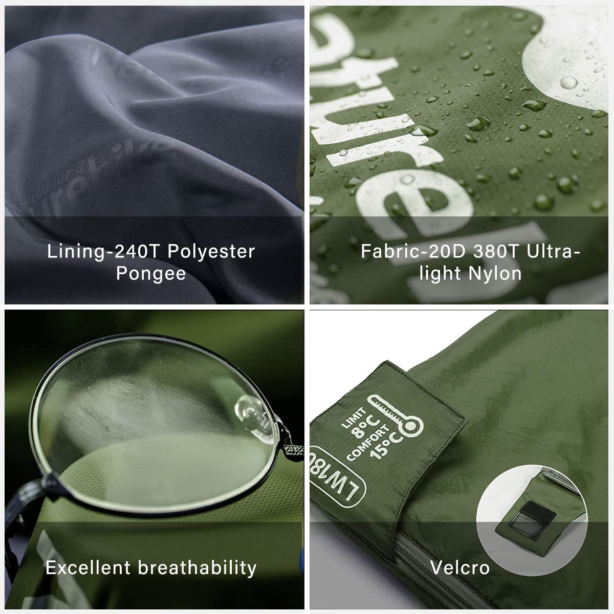 Naturehike Lightweight Sleeping Bag, Compact Ultralight Sleeping Bag, Envelope Backpacking Sleeping Bag Portable, Waterproof, Co