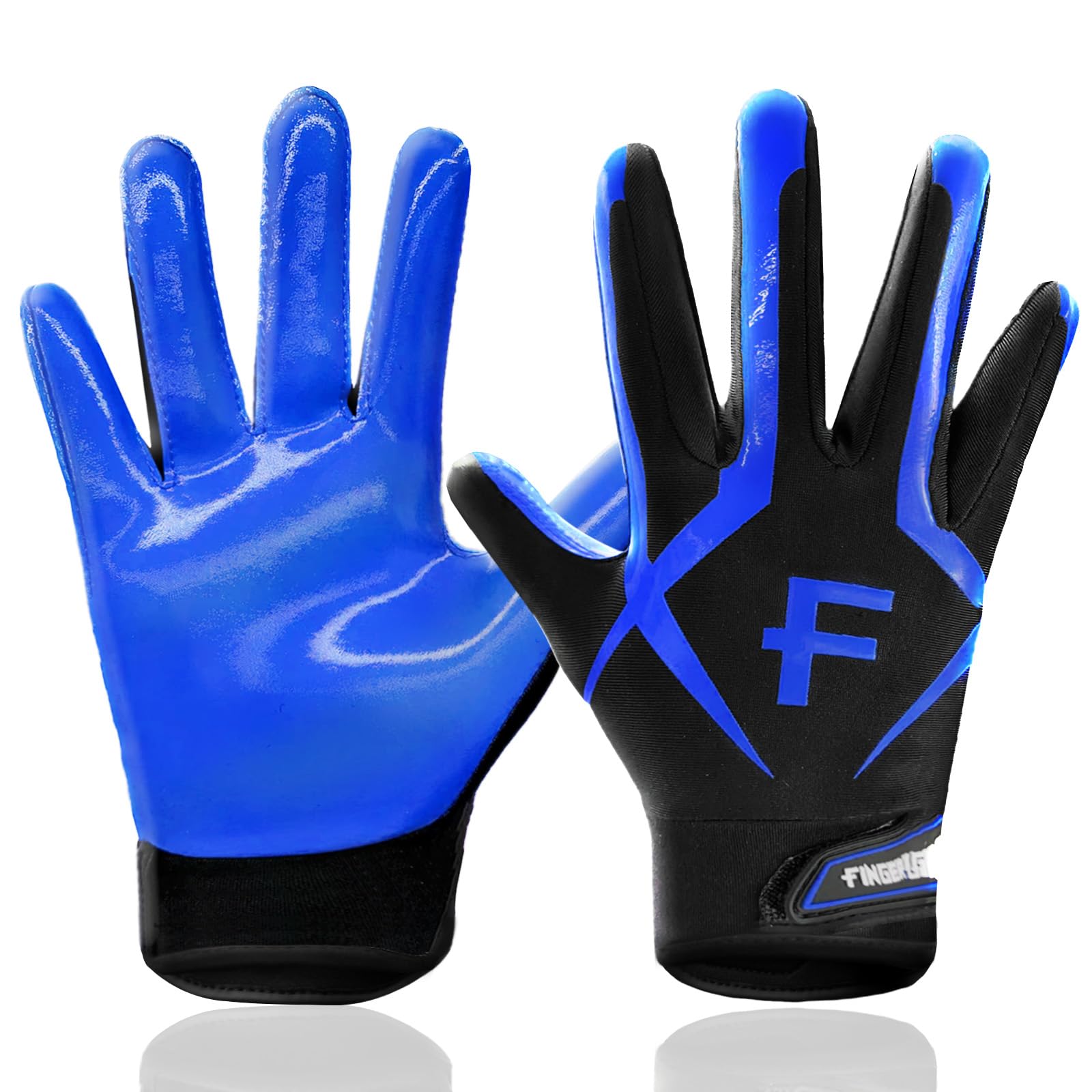 FINGER TEN Football Receiver Gloves Youth Receiving Gloves Pro 3.0 Durable Breathable Flexible for Kids Boys Girls in White Red 