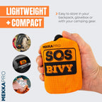 Mekkapro Sos Emergency Thermal Bivy Sleeping Bag With Survival Whistle, Survival Bivvy Sack, Mylar Emergency Blanket