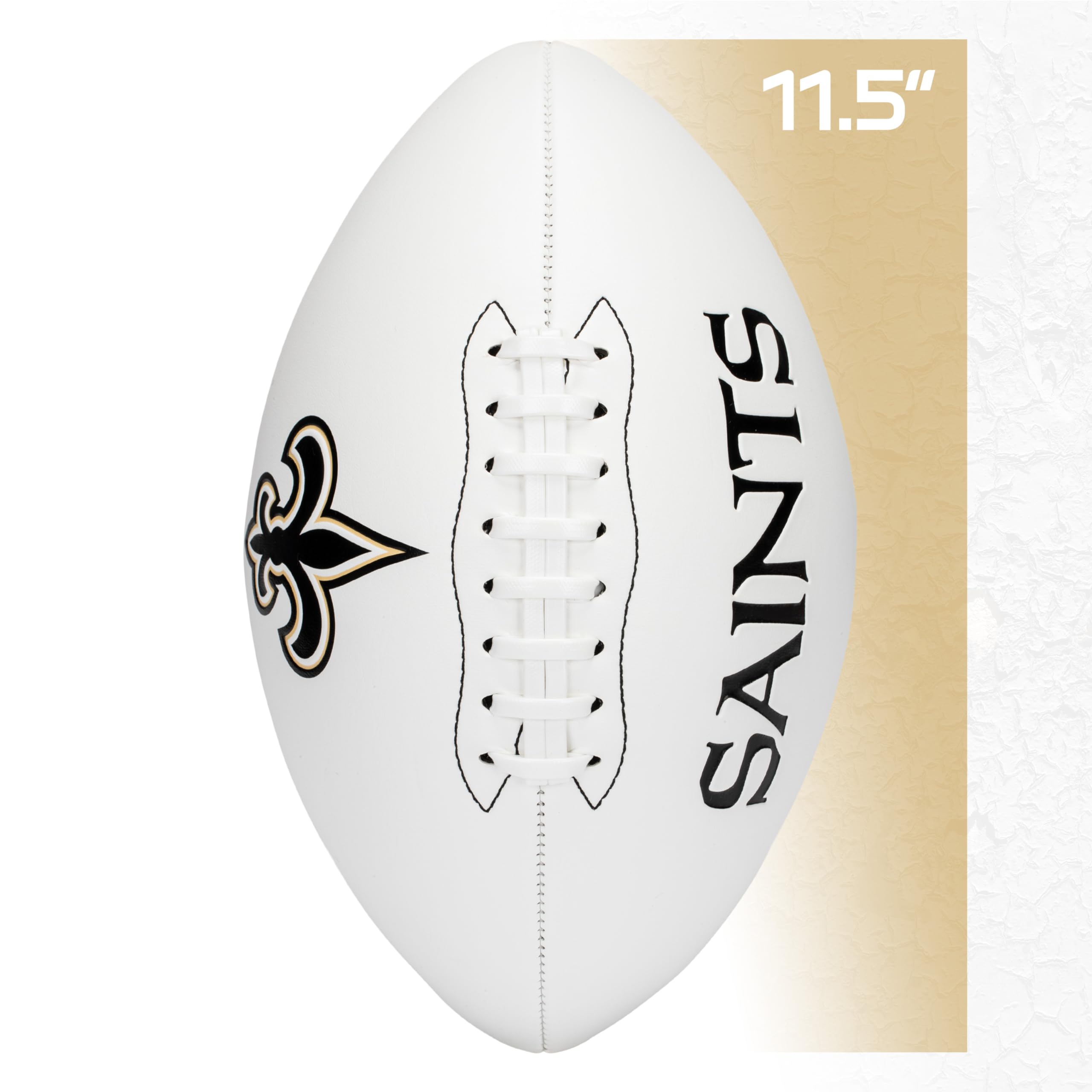 Franklin Sports Nfl New Orleans Saints Autograph Football - Official Size White Panel Souvenir Football For Autographs + Signatu