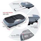 Sunny Health & Fitness Curved Vibration Plate Machine - 3D Vibrating Platform for Lymphatic Drainage & Weight Loss | Whole Body