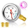 Meanlin Measure 0100Psi Stainless Steel 18 Npt 15 Face Dial, Glycerin Filled Fuel Pressure Gauge, Liquid Filled Pressure Gauge W