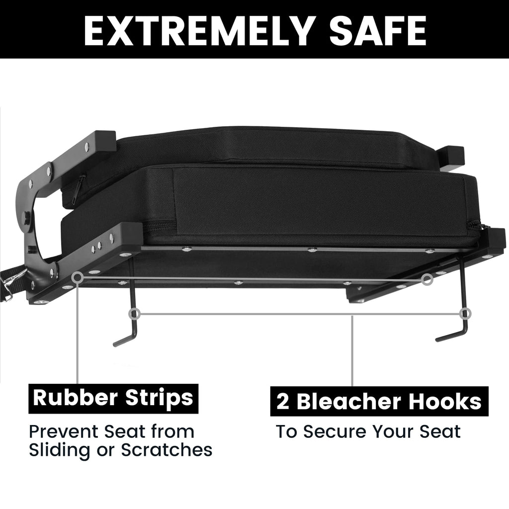 Jauntis Stadium Seats For Bleachers, Bleacher Seats With Ultra Padded Comfy Foam Backs And Cushion, Wide Portable Stadium Chairs