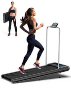 Wellfit Walking Pad Treadmill With 10% Incline And Removable Handle Bar, 2.5Hp Max 5Mph Treadmills For Home, Small Portable Trea