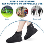 Wfarh Shoe Covers With Zipper, Waterproof Hard Sole Version Shoe Covers For Rain, Reusable Silicone Non Slip Shoe Covers Outdoor