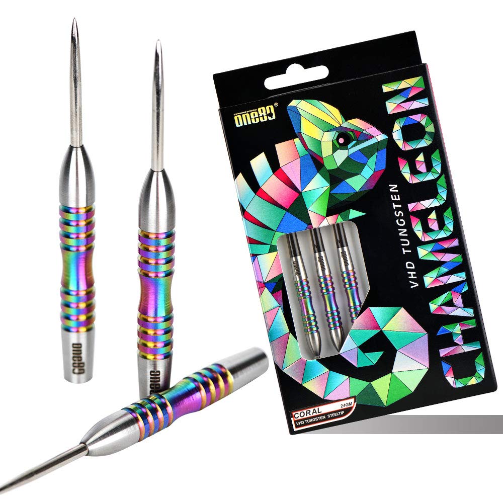 One80 90% Tungsten Steel Tip Darts Sets Chameleon, Night Hunter Professional Darts Set (Cr 23G)
