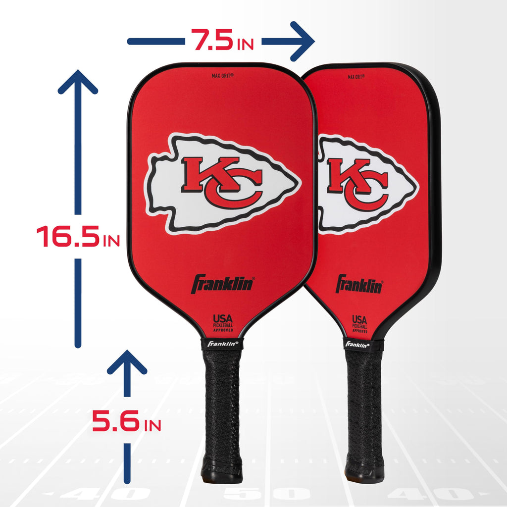Franklin Sports Nfl Kansas City Chiefs Pickleball Paddle - Pickleball X - Polypropylene Core - Nfl Official Licensed Product - U