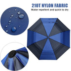 G4Free 62Inch Portable Golf Umbrella Automatic Open Large Oversize Vented Double Canopy Windproof Waterproof Sport Umbrellas(Blu