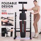 Oppsdecor Standard Adjustable Weight Bench Set, Bench Press With Squat Rack & Leg Extension And Leg Curl Workout Bench For Home