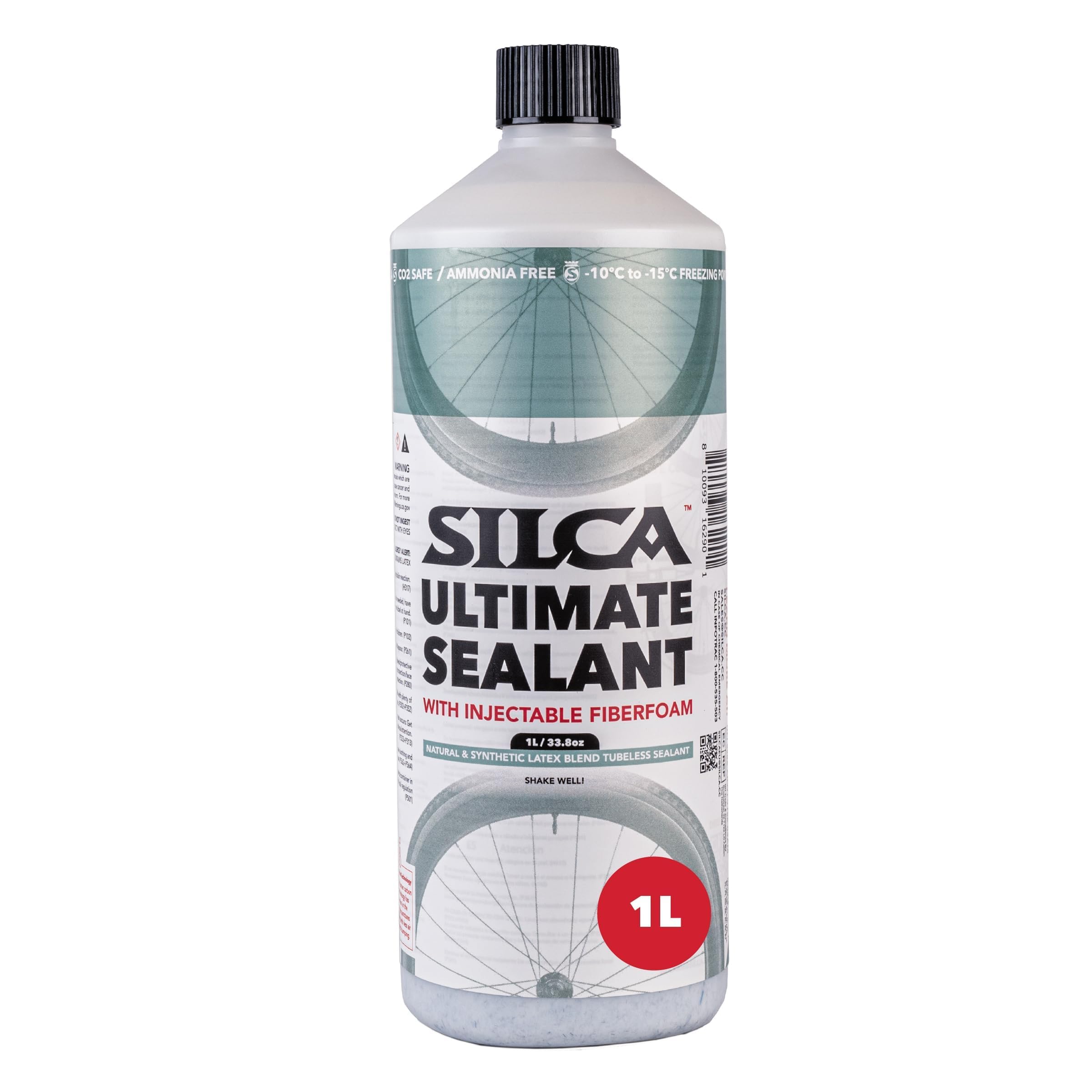 SILCA Ultimate Tubeless Tire Sealant, 1L - Tubeless Bike Sealant Proactively Seals Punctures Up to 7.5 mm, Injectable Through Va