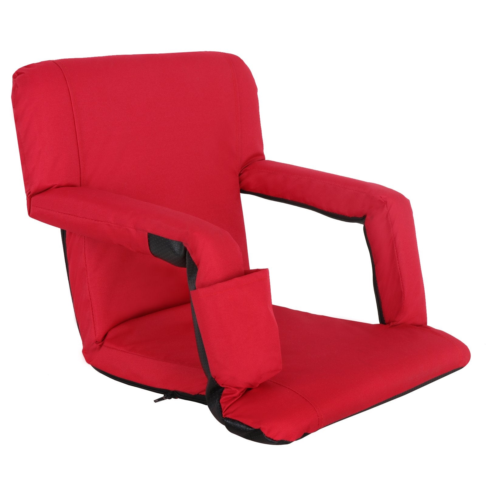 LEMY 5 Reclining Positions Adjustable Stadium Seat for Bleachers Portable Water Resistant Stadium Chair with Back/Arms/Cushion f