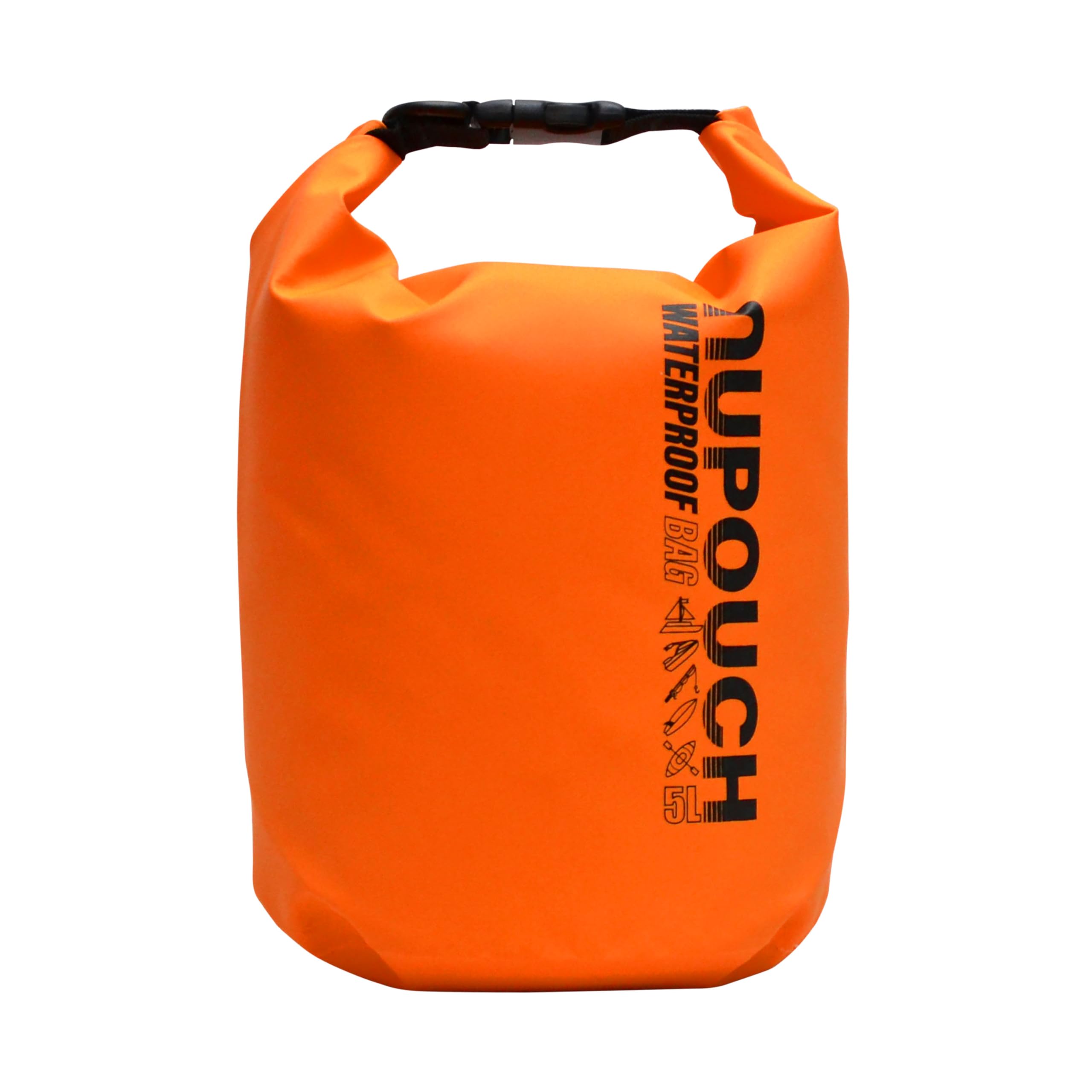 Nupouch Waterproof Dry Bag for Camping, Beach, Kayaking, Boating & outdoor Activities, 5 L, Orange
