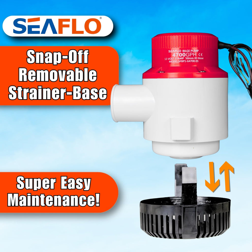 Seaflo 4700 Gph 12V Heavy Duty Electric Bilge Pump (4700Gph 12V)