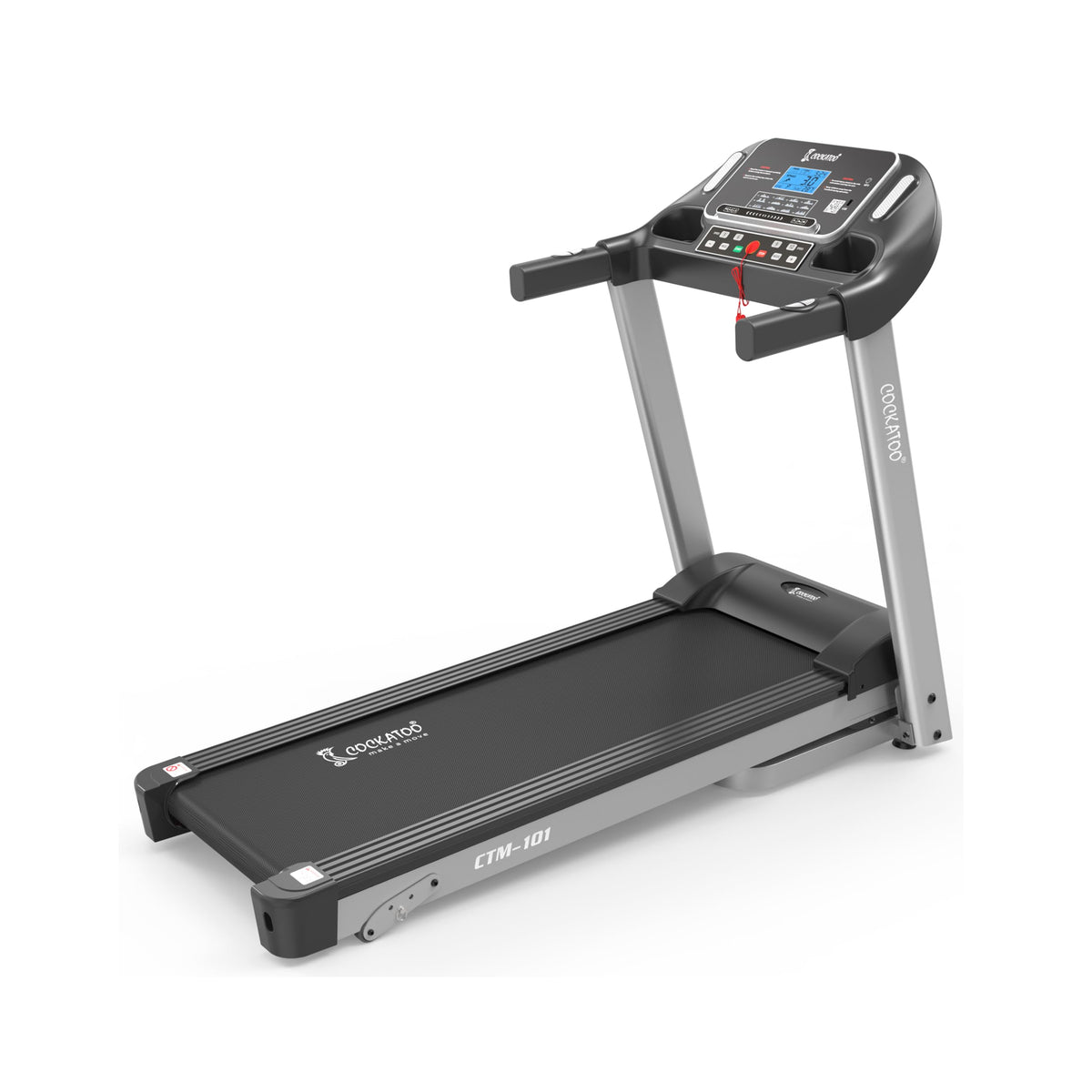 Cockatoo CTM101 StainlessSteel Ctm101 Steel Manual Incline 2.5 HP  5 HP Peak DC Motorised Treadmill for Home Use, Free Instal