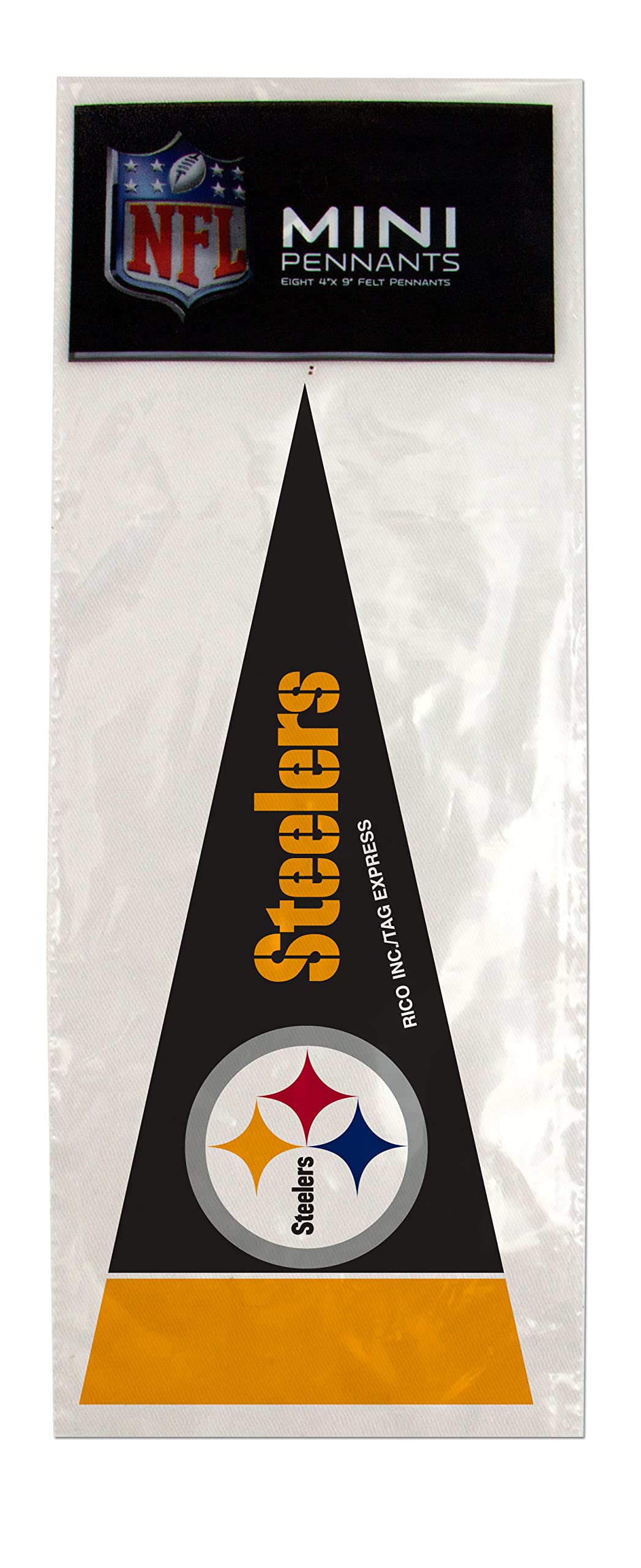 Rico Industries Nfl Pittsburgh Steelers Pennant Mini (8 Piece), One Size, Team Color