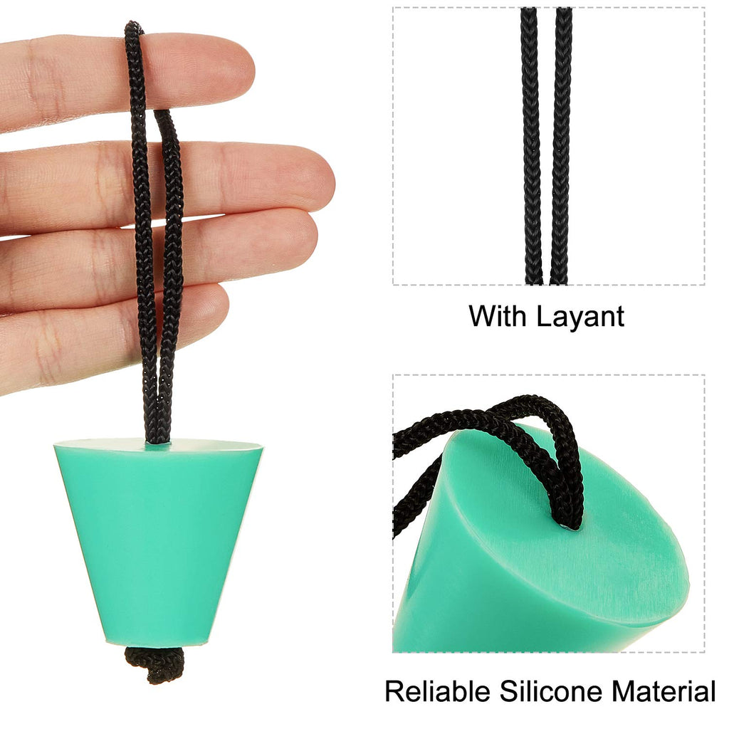 Sumind 8 Pieces Kayak Scupper Plug Silicone Scupper Plug Drain Holes Stopper Bung With Lanyard(Fluorescent Green)