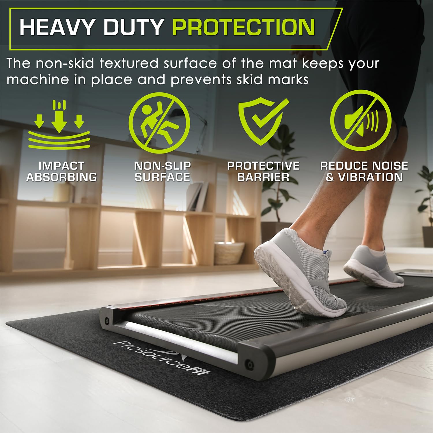 Prosource Exercise Equipment & Treadmill Mat High Density Pvc Floor Protector, 3 X 6.5-Feet
