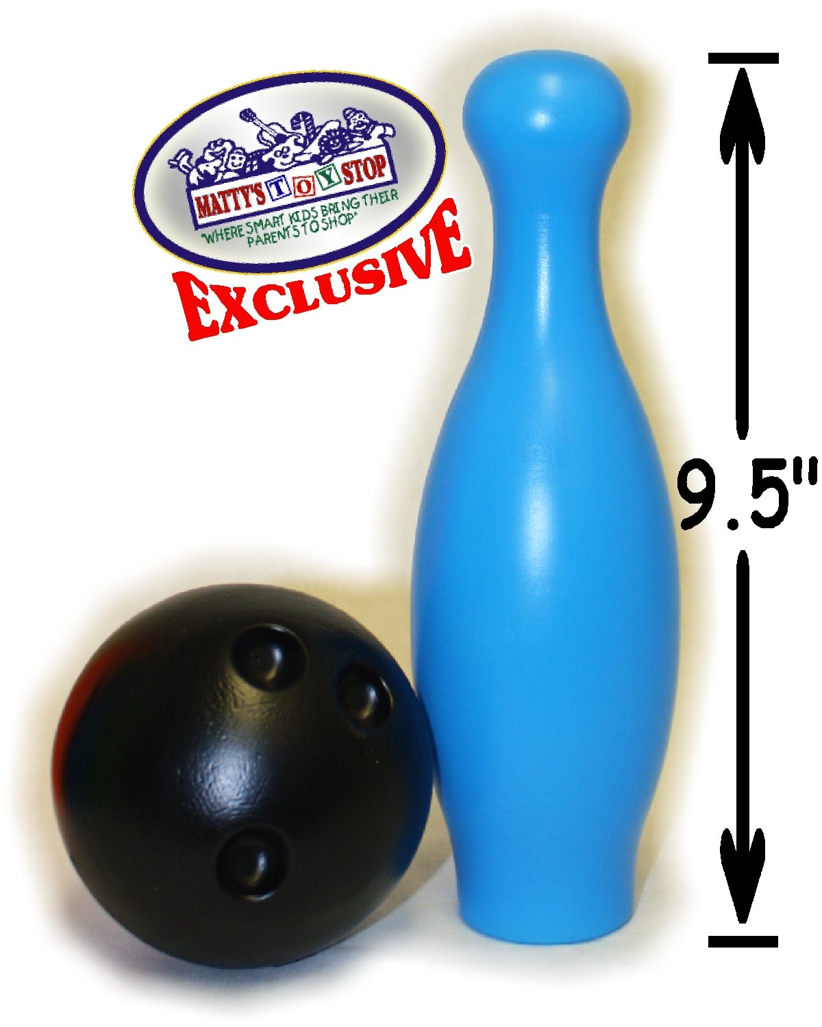 Matty'S Toy Stop 10 Pin Multi-Color Deluxe Plastic Bowling Set For Kids With Storage Rack - 12 Pieces Total (10 Pins & 2 Bowling