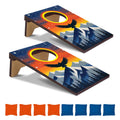 2PCS Mini Tabletop Cornhole Boards Toy, 4.7 W x 7.7 L Wooden Desktop Toss Game with 8 Bean Bags, Portable Game Set for Travel Ho