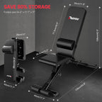 Pasyou Adjustable Weight Bench,880Lb Weight Capacity For Strength Training Bench Press Foldable Incline Decline Bench For Full B