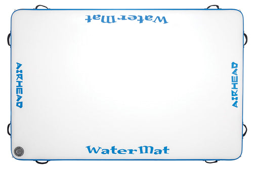 Airhead Watermat Air Inflatable Deck, 8 Ft. W Pump, White/Blue