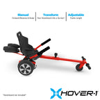 Hover-1 Falcon-1 Buggy Hoverboard Attachment Turbo Led Lights, Compatible With Most 6.5 & 8 Hoverboards, Hand-Operated Rear Whee