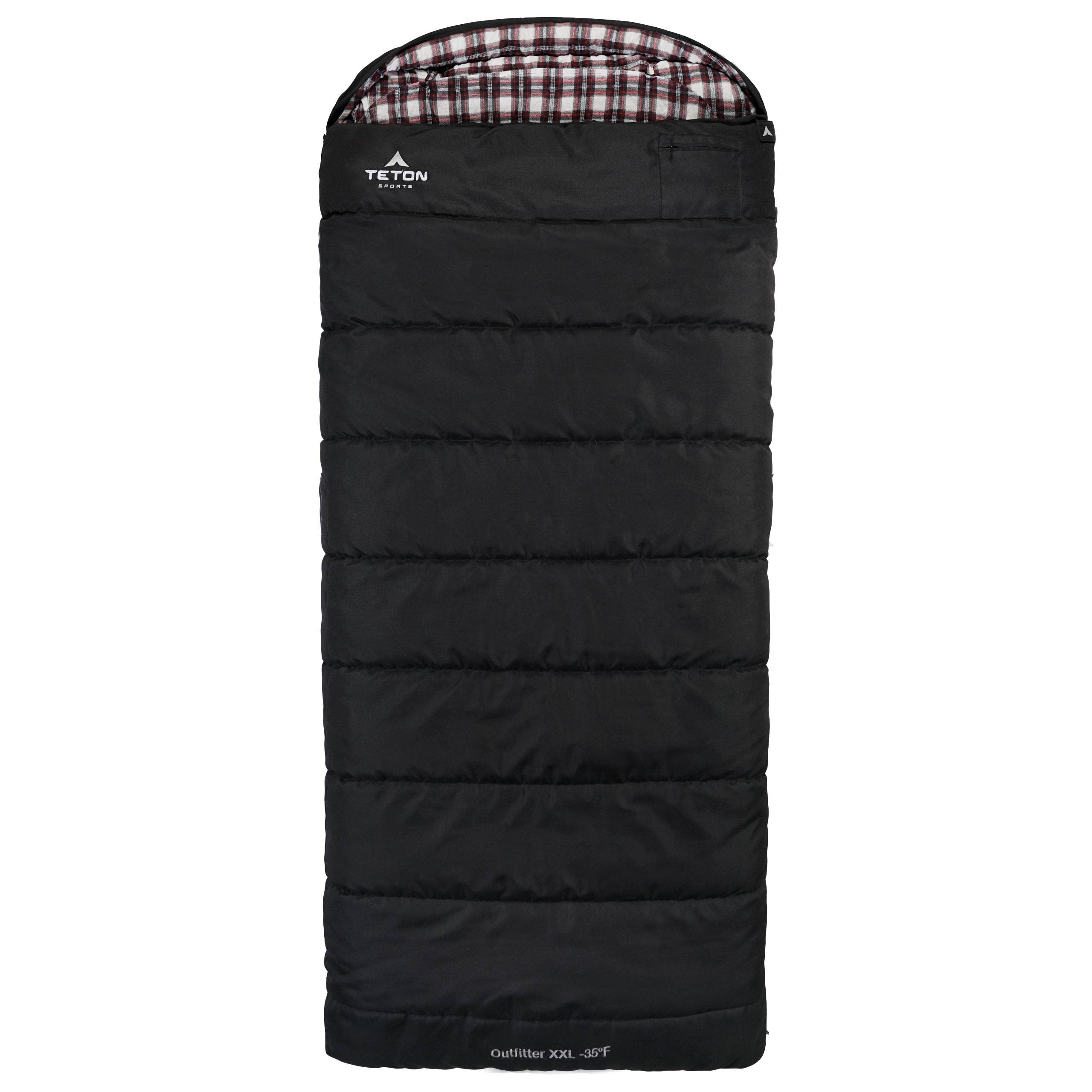 Teton Outfitter, -35F Degree Sleeping Bag for Adults. Big, Warm, and Comfortable Camping Sleeping Bag, Canvas Shell for Camping,