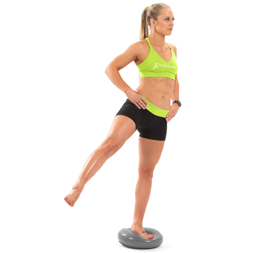 Prosourcefit Core Balance Disc Trainer, 14 Diameter With Pump For Improving Posture, Fitness, Stability, Grey