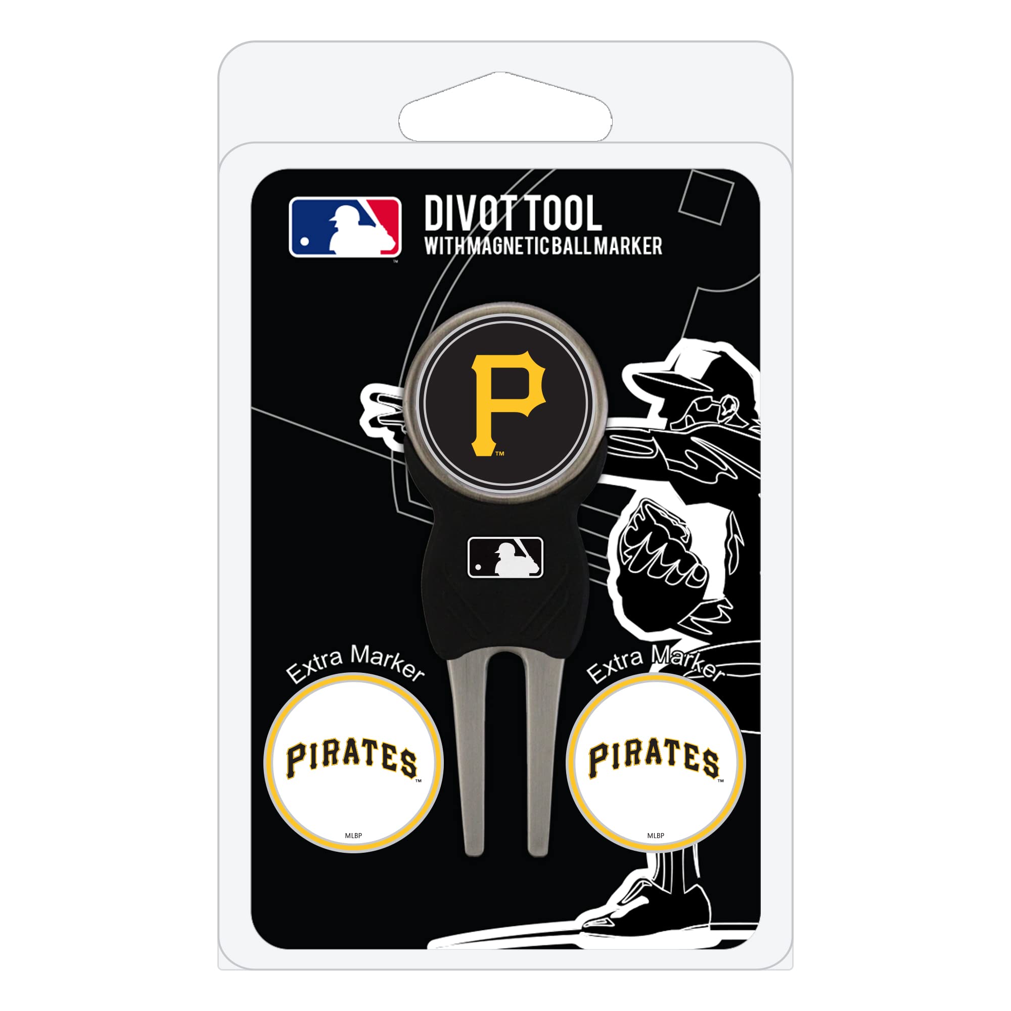Team Golf Mlb Pittsburgh Pirates Divot Tool Pack With 3 Golf Ball Markers Divot Tool With 3 Golf Ball Markers Pack, Markers Are