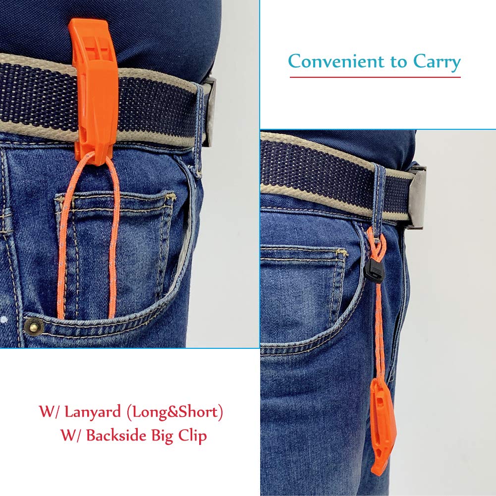 Heimdall Emergency Whistle With Lanyard For Safety Boating Camping Hiking Hunting Survival Rescue Signaling (Orange-24Pcs Pack)