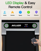 Walking Pad With Incline, Akluer Incline Treadmills For Home, 2.5 Hp Under Desk Treadmill Small With Remote Control, Walking Pad