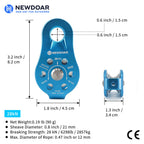 Newdoar Fixed Plate Micro Pulley,26Kn Ce Certified General Purpose Small Aluminum Rope Pulleys For Climbing/Aloft Work/Rappellin