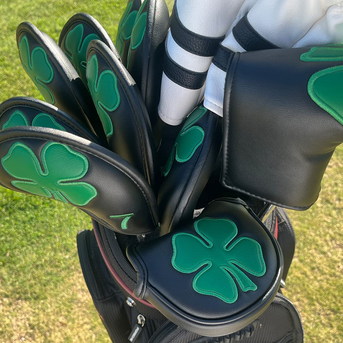 Golf Putter Cover,Putter Headcover Mid Mallet Leather Golf Mallet Putter Cover Golf Club Head Covers With Magnetic For Heel Shaf