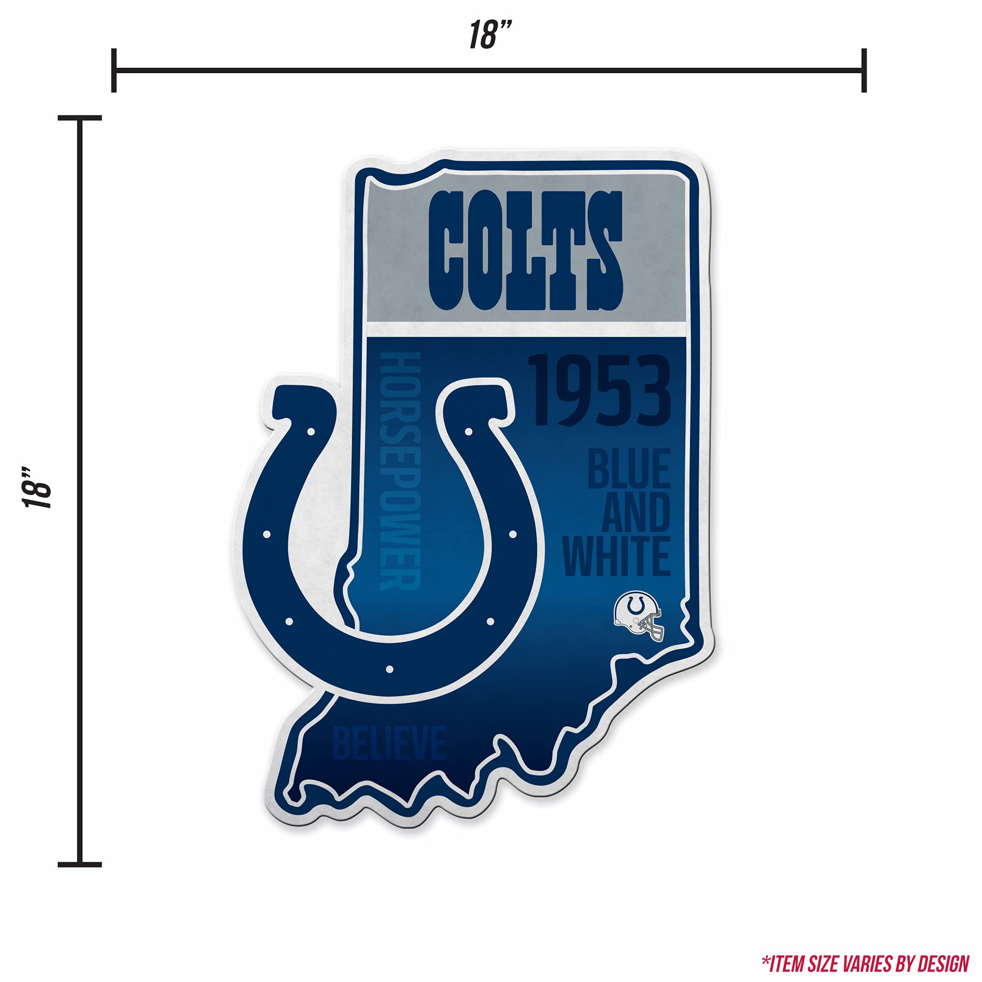 Rico Industries Nfl Football Indianapolis Colts State Shape Shape Cut Pennant - Home And Living Room D  Cor - Soft Felt Ez To Ha