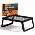 Adventure Seeka Folding Campfire Grill - Portable Over-Fire Grill With Food-Safe Coating, Heavy Duty Steel, Compact With Folding