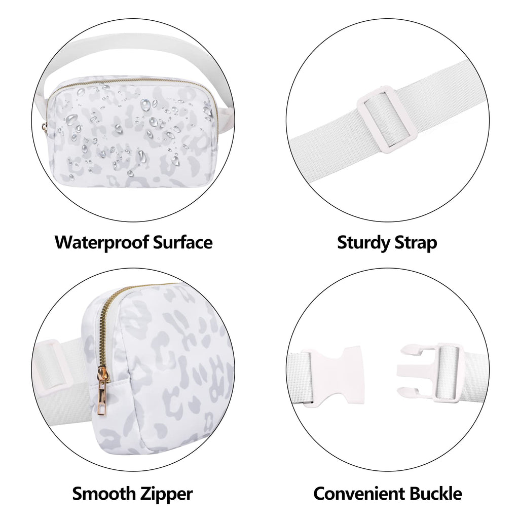 Vorolo Fanny Pack Christmas Gift For Women And Men Crossbody Bag Belt Bag Bum Bag With Adjustable Strap For Sportsoff White+Leop