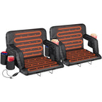 Nova Microdermabrasion Heated Stadium Seats For Bleachers W/Back Support Padded Cushion Portable 2 Pack Reclining Bleacher Seats