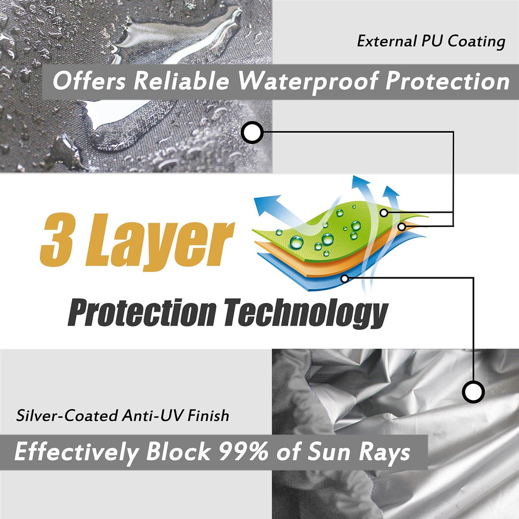 Frelaxy 420D Kayak Cover, Heavy Duty Waterproof Uv Resistant Kayak Covers For Outdoor Storage, Ultra Strong Canoe Storage Dust C