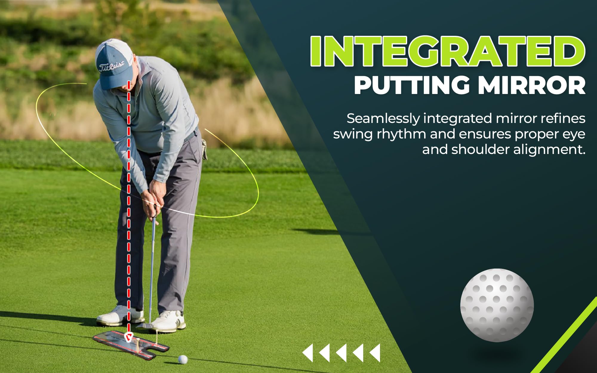 Golf Putting Mirror W/Upgraded Carry Bag  Golf Swing Trainer For Enhanced Putting Practice  Golf Trainer Putting Aid To Use W/Go