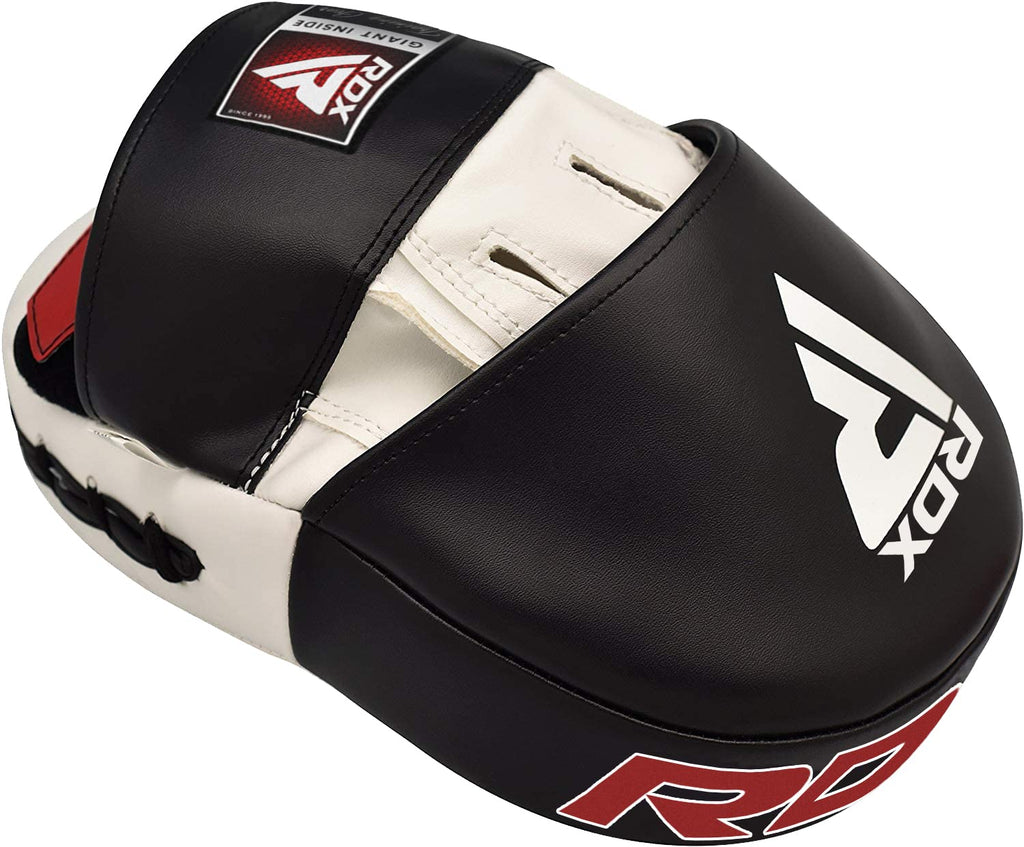 Rdx Boxing Pads Focus Mitts, Maya Hide Leather Curved Hook And Jab Target Hand Pads, Great For Mma, Kickboxing, Martial Arts, Mu