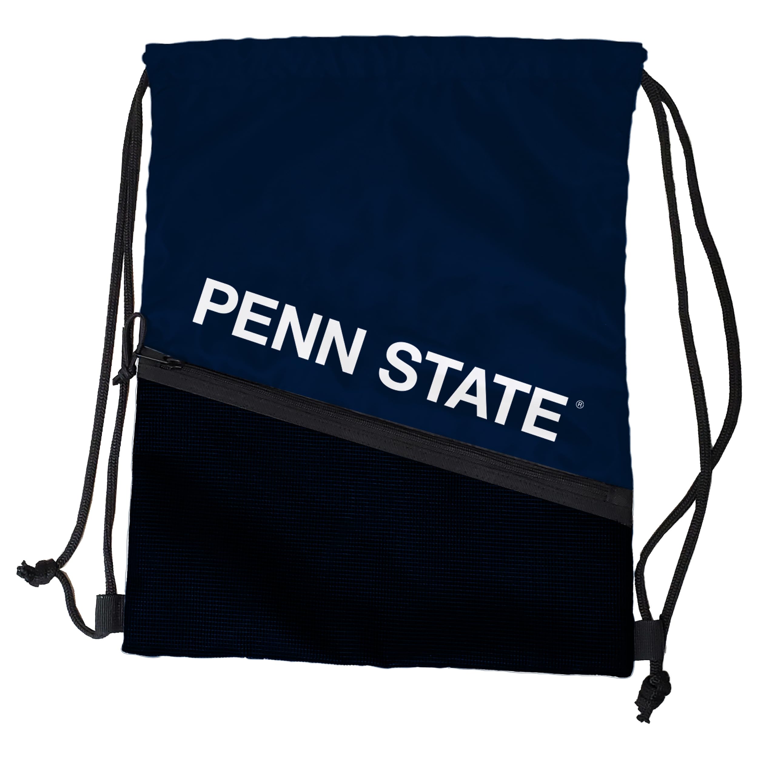 Logo Brands NCAA Penn State Nittany Lions Tilt Backsack - Lightweight Drawstring Bag with Zippered Mesh Pocket For Essentials & 