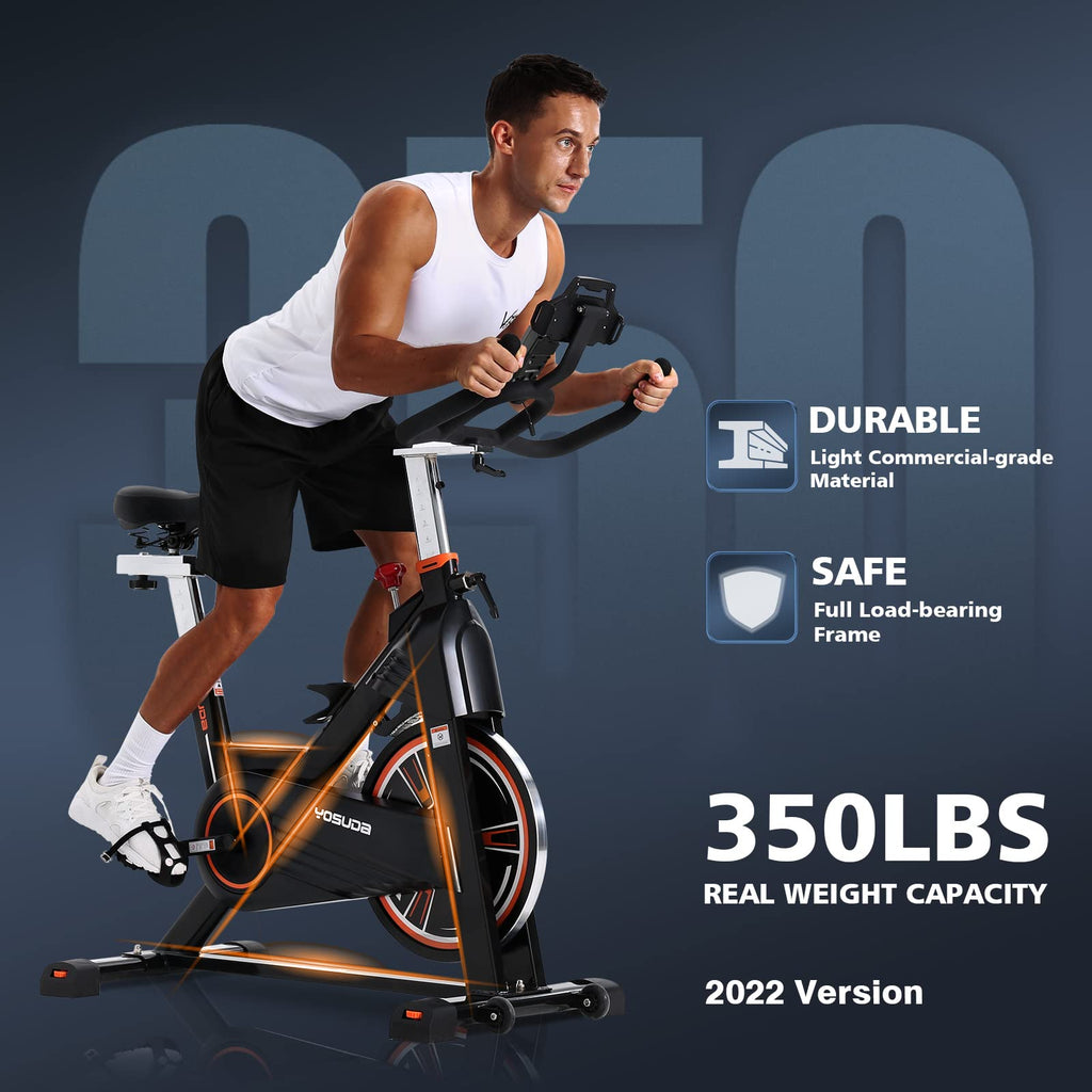 Yosuda Pro Magnetic Exercise Bike 350 Lbs Weight Capacity - Indoor Cycling Bike Stationary With Comfortable Seat Cushion, Silent