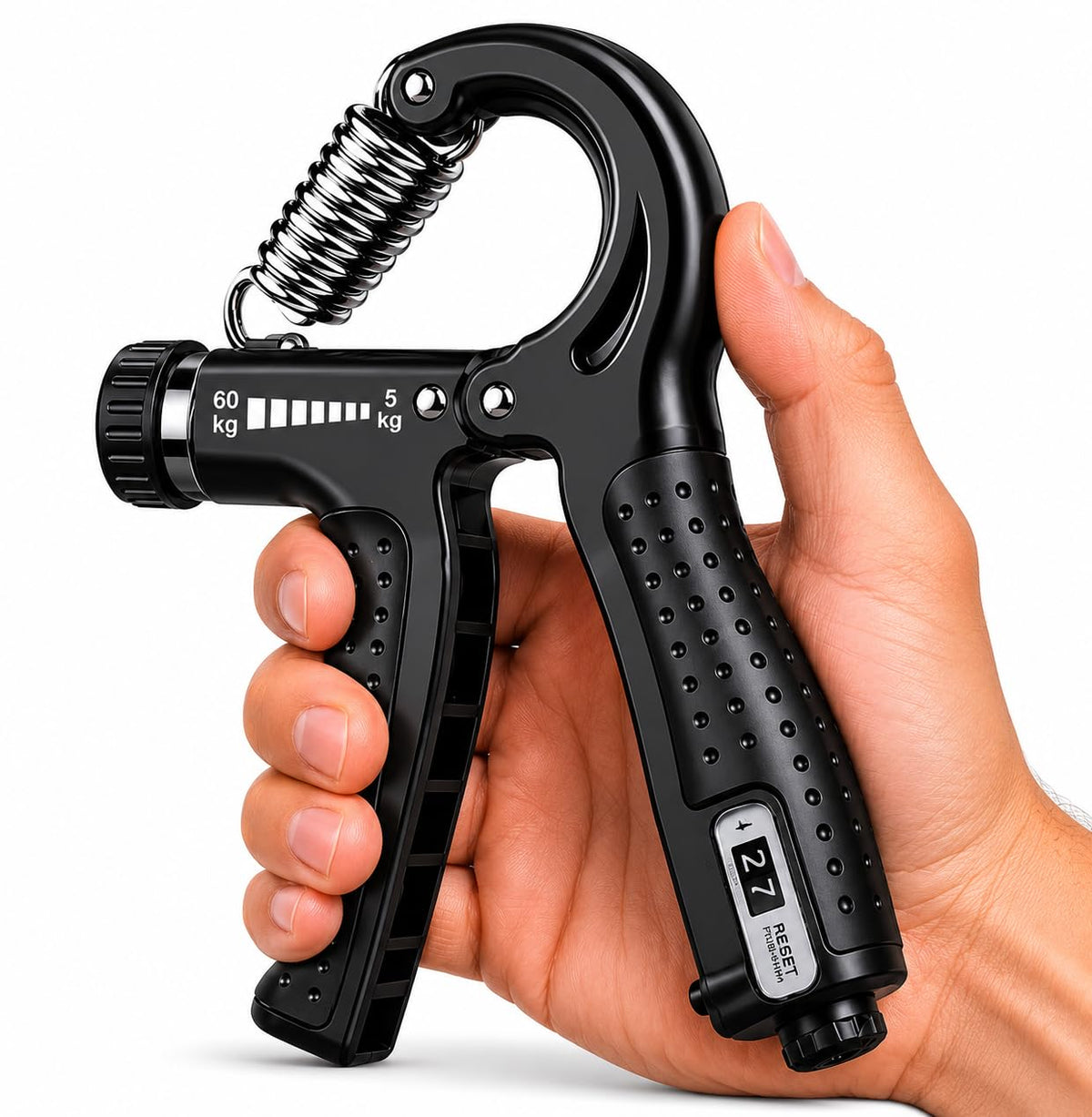 Brilora Hand Grip Strengthener With Counter, Adjustable 560Kg Resistance, For Gym, Fitness, Forearm & Finger Strength Training