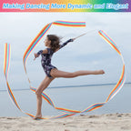 30 Pieces Gymnastics Wands Dancing Dance Ribbons Streamers Ribbon 6.6 Feet Artistic Rainbow Twirling Ribbons For Gymnastics Part