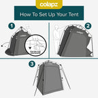 Colapz Camping Shower Tent And Pop Up Toilet Tent - Additional Camping Storage Tall Tent - Privacy Beach Tents Shelters Pop Up -