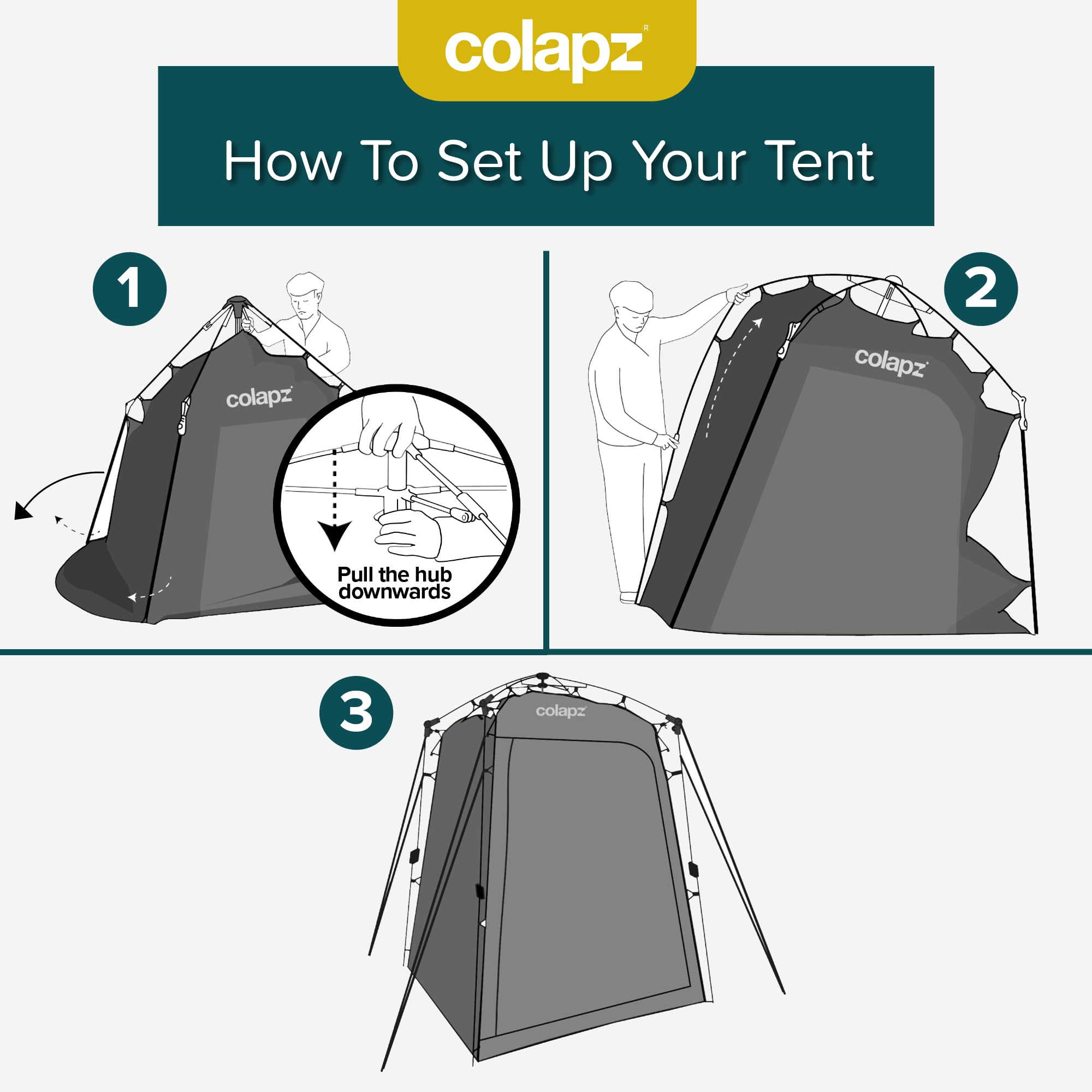 Colapz Camping Shower Tent And Pop Up Toilet Tent - Additional Camping Storage Tall Tent - Privacy Beach Tents Shelters Pop Up -