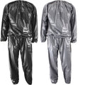 Heavy Duty Sauna Suits Non Rip Sweat Tracksuit Weight Loss Slimming Fitness Gym Exercise Training Sweat Suit (Silver, L)