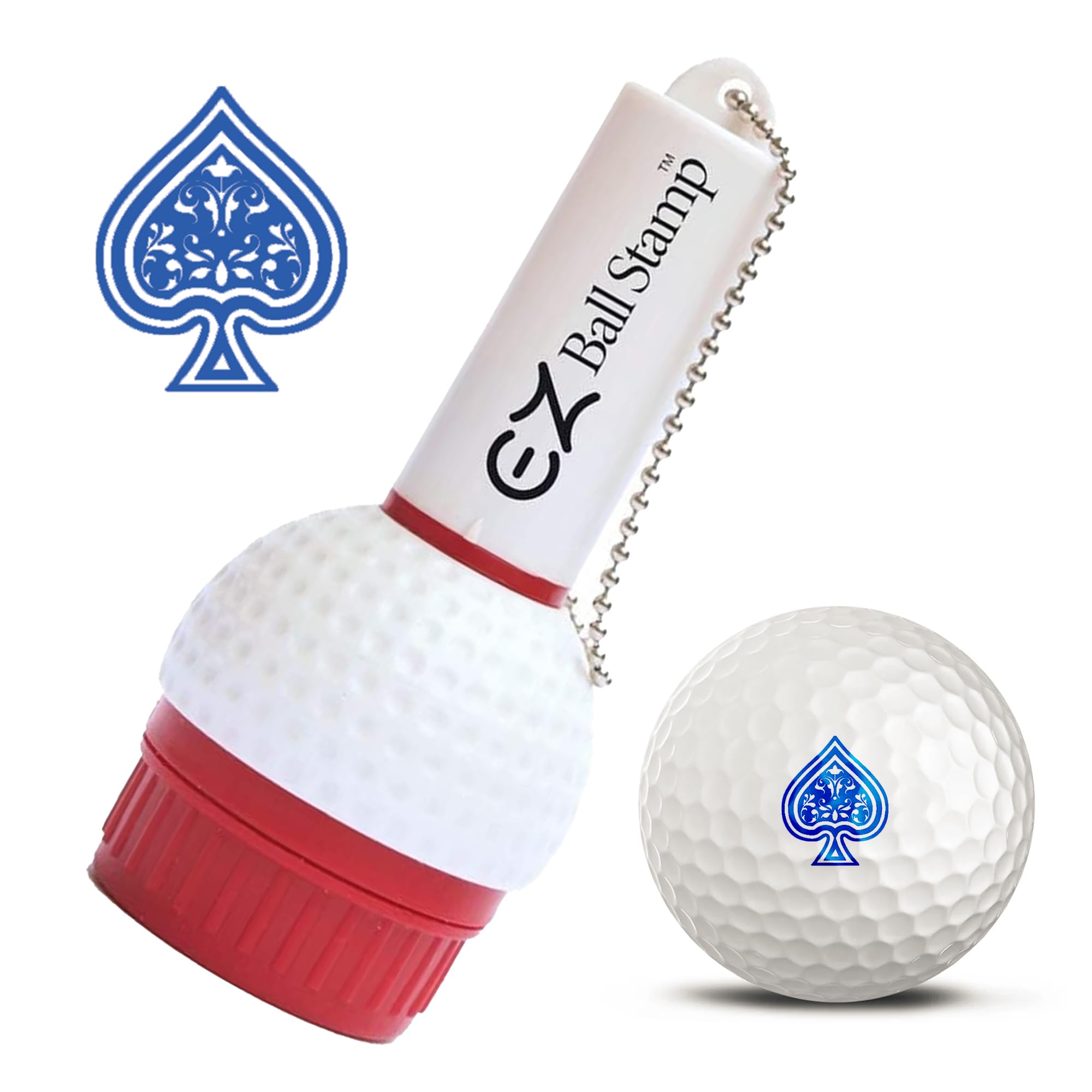 EZBallStamp Golf Ball Stamp Marker (Blue Spade (New))