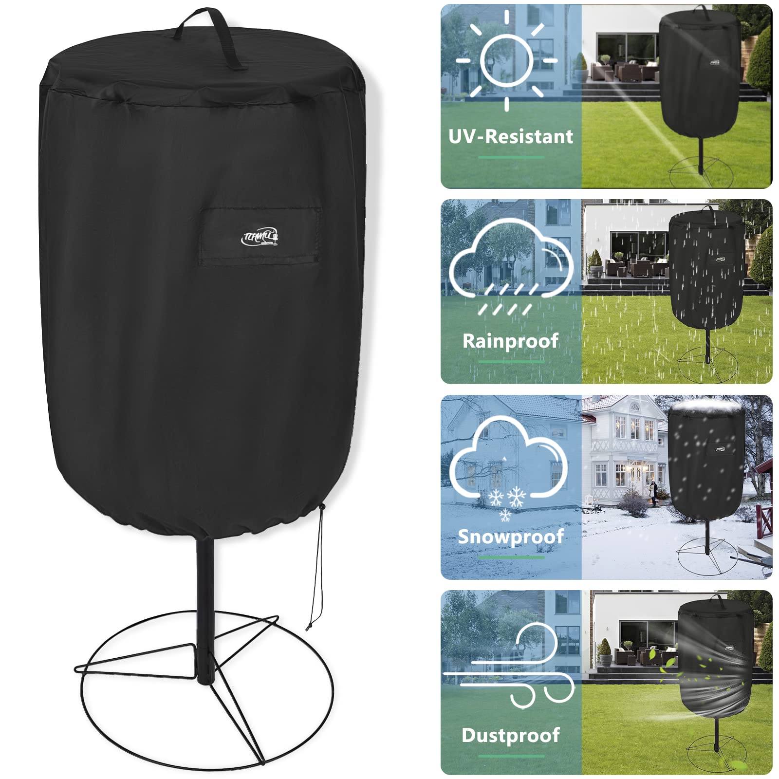 Ithwiu Disc Golf Basket Cover, Double Stitched Seam, Tear And Uv Resistant-420D Heavy Duty Fabric, Waterproof, Sun Protection, F